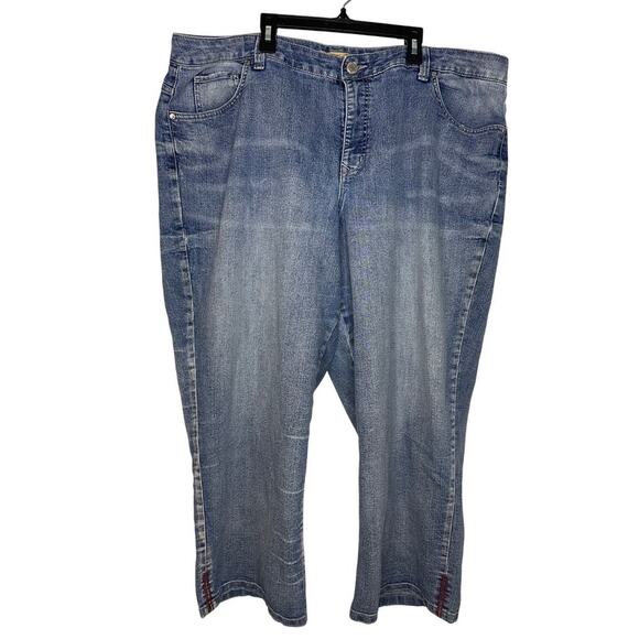 Nine West Vintage America Boho Wide Leg Cropped Jeans Plus Size 22W 36 Blue - Picture 1 of 10